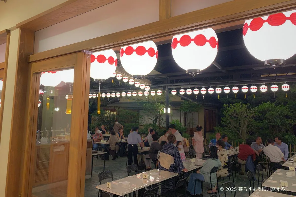 中庭のお席。